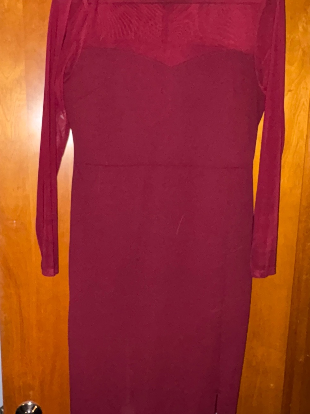Long Sleeve Burgundy Women’s Dress